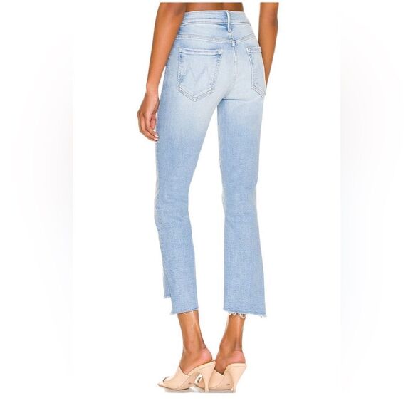 NWT Mother Insider Crop Step Fray Hem Limited Edition Light Denim Straight Jeans - Picture 4 of 16